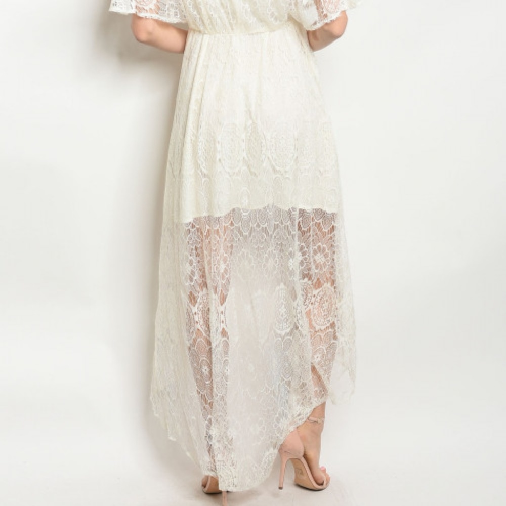 Sheer Boho Lace Hi-Low Maxi Dress! - Picture 6 of 7